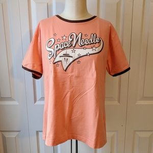 Seattle Space Needle Retro Coral Peach T-shirt